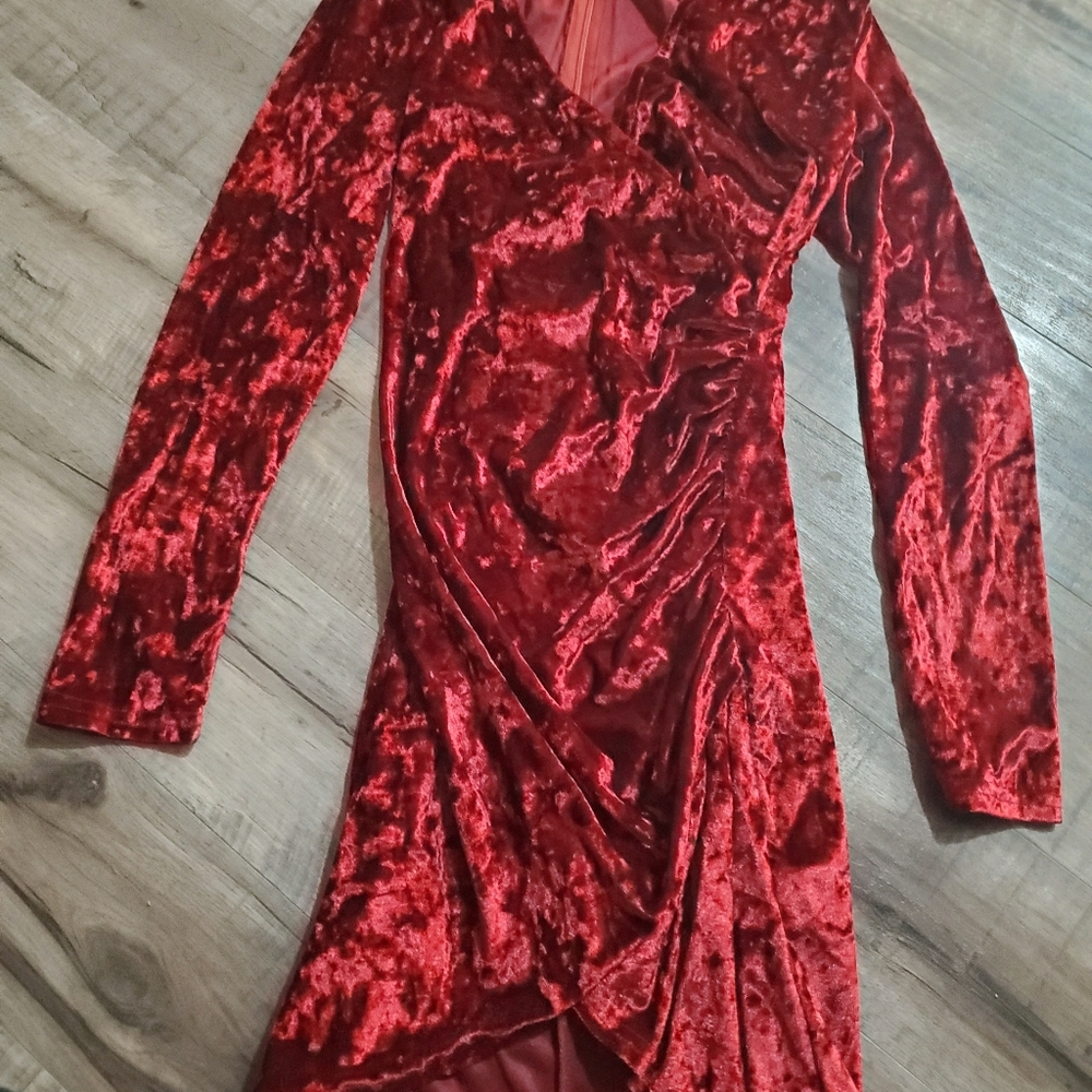 Crushed velvet dress
